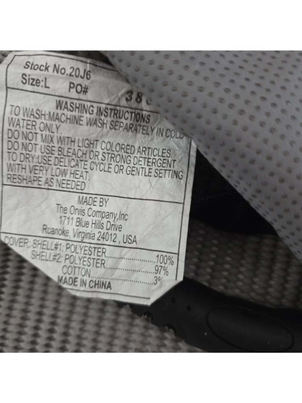 Orvis Grip-Tight Mesh Windowed Hammock Seat Protector Large Gray